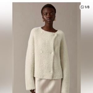 J. Crew Off-White Furry Coat